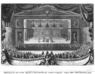 3日目、ヴェルサイユの庭園で演奏されたモリエール（1622-73）の「ラマラードイマジネア」より、1676年 作： Pierre Lepautre